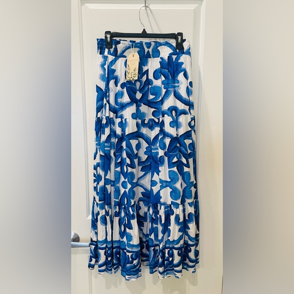 NEW…Farmer’s Market Tiered Floral Maxi Skirt ( Belt Missing) - Picture 4 of 5